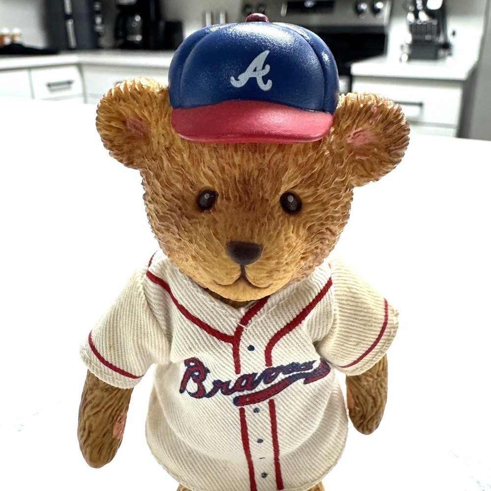 Vtg.Russ 1994 Atlanta Braves Plastic Teddy Bear Moveable Head, Arms, & Legs.